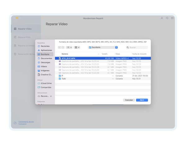 Recuperar archivos de vídeo RSV corruptos